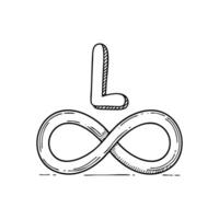 An Illustration of Loop beside letter L vector