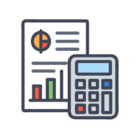 Financial analysis tool with calculator and report business environment digital content informative viewpoint png