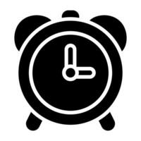 Simple Alarm Clock glyph icon. The icon can be used for websites, print templates, presentation templates, illustrations, etc vector