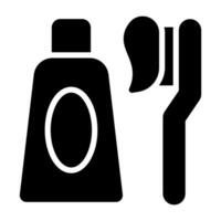 Simple Toothbrush glyph icon. The icon can be used for websites, print templates, presentation templates, illustrations, etc vector