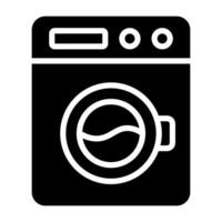 Simple Washing Machine glyph icon. The icon can be used for websites, print templates, presentation templates, illustrations vector