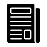Simple Newspaper glyph icon. The icon can be used for websites, print templates, presentation templates, illustrations, etc vector