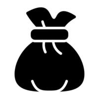 Simple Trash Bag glyph icon. The icon can be used for websites, print templates, presentation templates, illustrations, etc vector