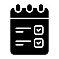 Simple To Do List glyph icon. The icon can be used for websites, print templates, presentation templates, illustrations, etc vector