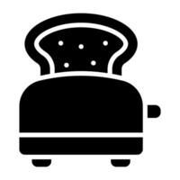 Simple Toaster glyph icon. The icon can be used for websites, print templates, presentation templates, illustrations, etc vector