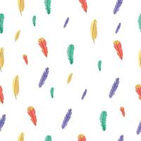 Colorful feathers watercolor seamless pattern. Design element for posters, labels, and gift wrapping paper. vector