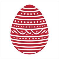 Decorative Easter Egg Red And White Ornate Egg Design vector
