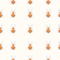 Beetle seamless pattern in flat vector