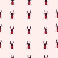Beetles, seamless pattern. Bugs, colorful endless nature background. Summer fauna species, repeating print. Texture design for textile, fabric, wrapping, wallpaper. Printable flat illustration vector