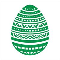 Decorative Easter Egg Icon - Green Patterned Holiday Symbol vector