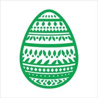 Decorative Easter Egg Cutout Silhouette Intricate Patterned Egg Design for Easter Crafts, Stickers, and Art vector