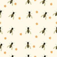 Wasp bee pattern on white background. vector