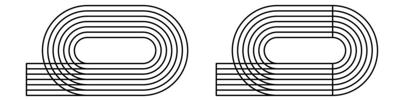 Running track icons vector