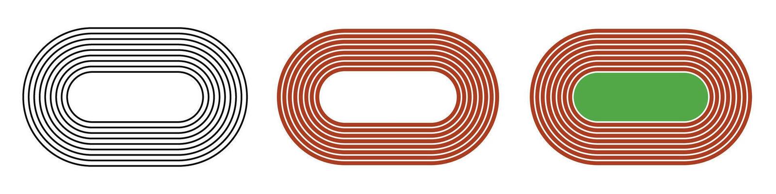 Running track icons set