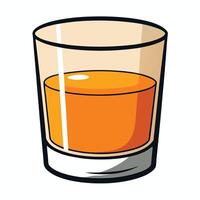 A glass of orange juice on a white background vector