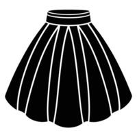 A black and white skirt icon vector