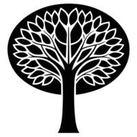 A black and white tree silhouette on a white background vector