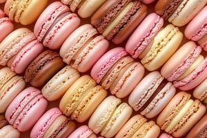 Assorted Macarons in Diagonal Pattern photo