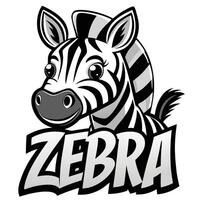 A zebra logo with the word zebra on it vector