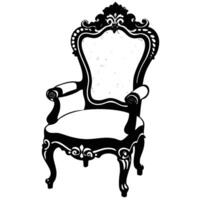 An ornate chair with a black and white design vector