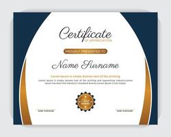 Certificate of appreciation template, with creative badge, Certificate border template with elegant and trendy design vector