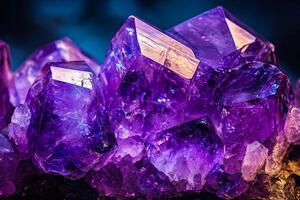 Amethyst Crystal Cluster Macro photo
