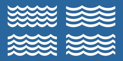 set of wave pattern icons, water symbols. trendy and modern design vector