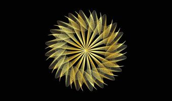 IconCurved Lines in gold Circular Pattern vector