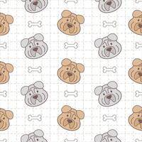 Seamless pattern of pitbull dog vector