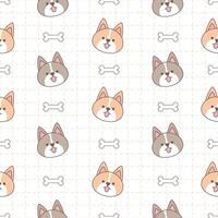 Seamless pattern of shiba inu vector