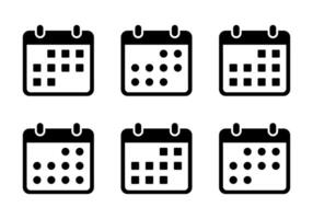 Calendar, event icon set collection in trendy style. Date, schedule planner sign symbol vector