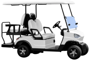 Side view white golf cart png