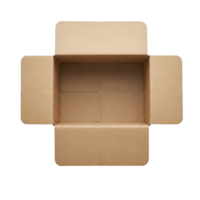 an open cardboard box on a transparent background png