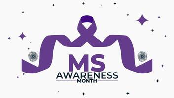MS Awareness Month Banner, Support Multiple Sclerosis Awareness vector