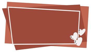 a red frame with hearts on it vector