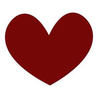 A simple and solid red heart icon perfect for projects related to love and support vector