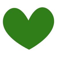 Simple and solid green heart icon suitable for project related to nature and health vector