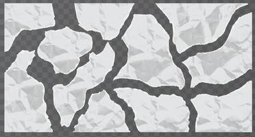 Collection of paper pieces with wrinkles and torn edges. Realistic torn or ripped paper. Torn notebook page or scrap note with damaged border. vector