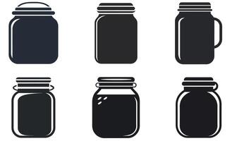 Glass Jars with Various Styles vector