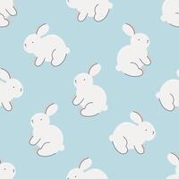 Seamless pattern with cute bunny. Flat background. Creative texture for fabric, wrapping, textile, wallpaper, apparel. vector