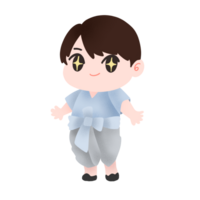 character cute boy in traditional thai outfit png