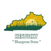 Kentucky with Bluegrass Field Silhouette Perfect for Print, Apparel, etc vector