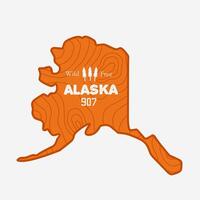 Alaska Map with Wood Texture Perfect For Print, Apparel, etc vector