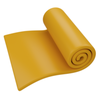 Stylized yellow exercise mat. Isolated on transparent background png