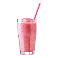 A strawberry smoothie with a straw in it png
