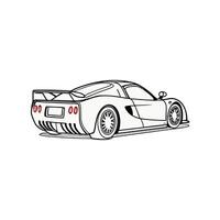 A drawing of a sports car on a white background vector