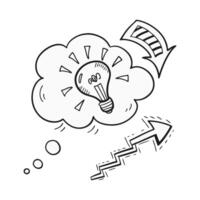 An illustration of an idea light bulb with arrows vector
