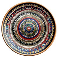 a decorative plate with a colorful design on it png