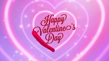 Happy valentines day text in heart, Tunnel Background, Infinite Loop. video