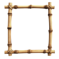 a bamboo frame with a wooden frame on a transparent background png